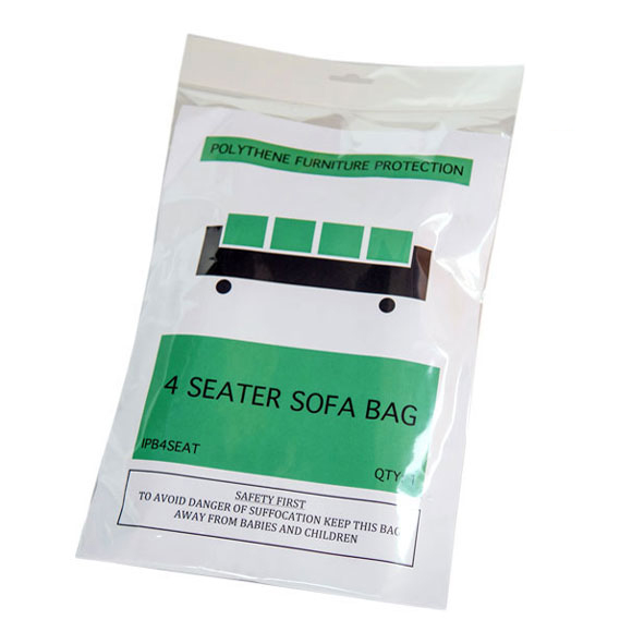 Clear Polythene 4-Seat Sofa Dust Cover Protection Storage Bags