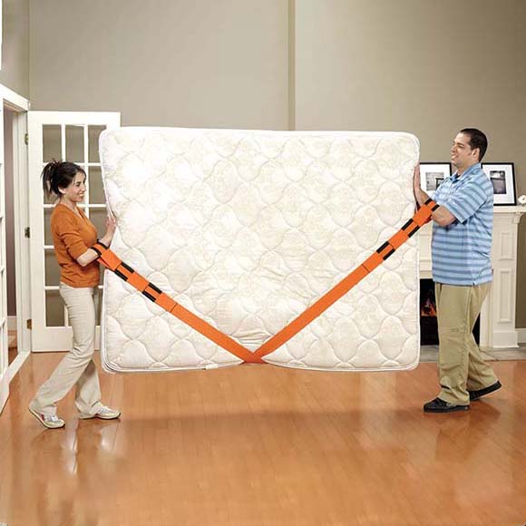 Model L74995CN, Appliances Mattresses or Heavy Objects up to 800 Pounds 2-Person Orange Forearm Forklift Lifting and Moving Straps for Furniture 