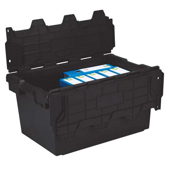 Plastic Storage Removal Crate, 80 litres, Black 